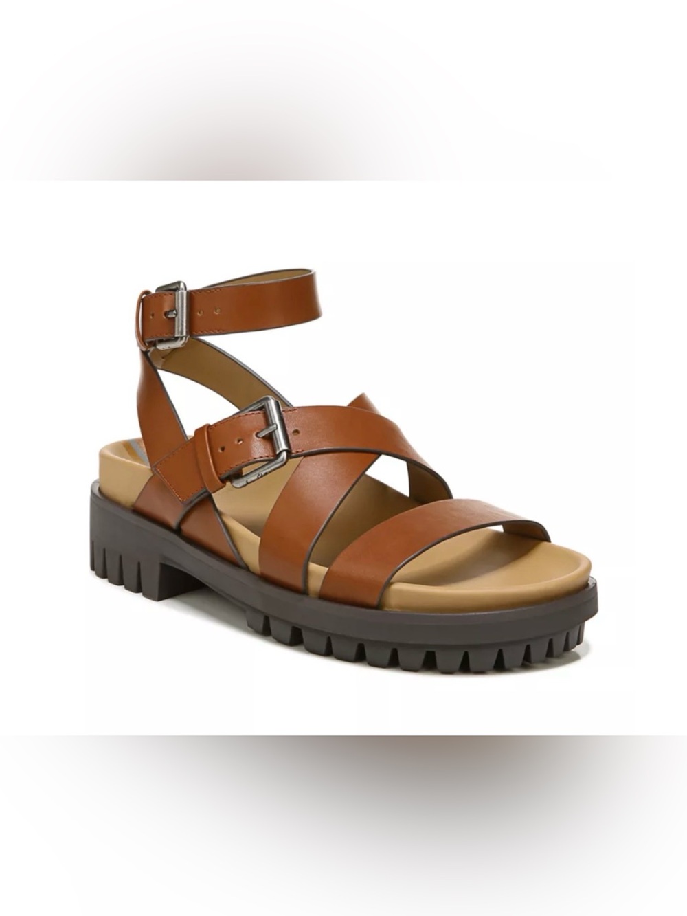 Sam Edelman Brown Leather Crisscross Ankle Strap Sandals New with out box